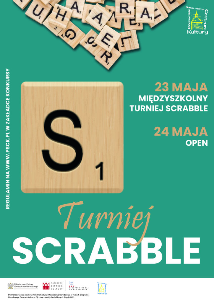 plakat na Turniej Scrabble