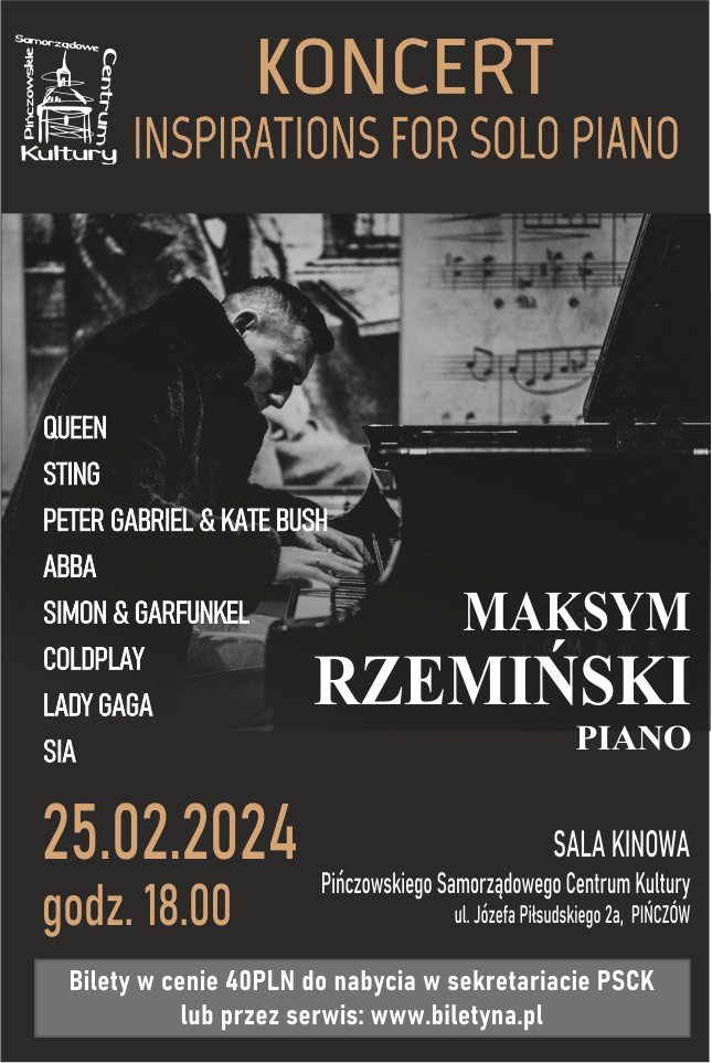 plakat na koncert Maksyma Rzemińskiego