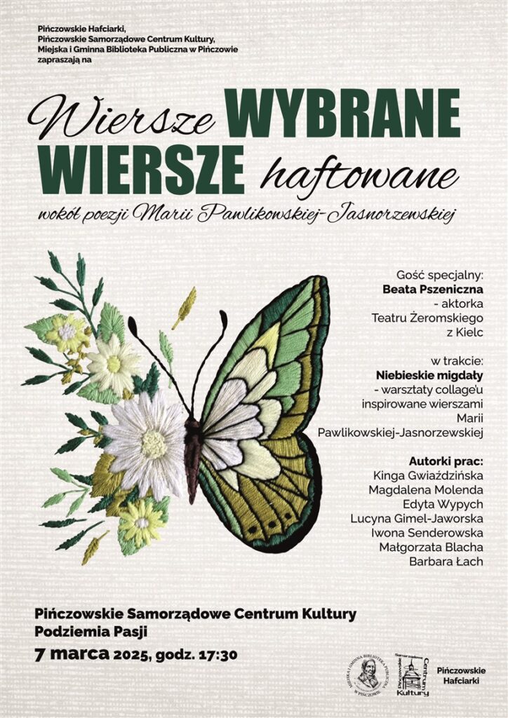 Wiersze haftowane  - plakat