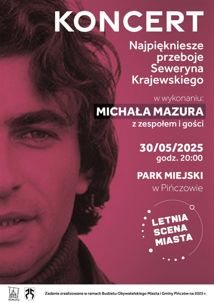 Letnia scena miasta koncert Michała Mazura z zespołem plakat