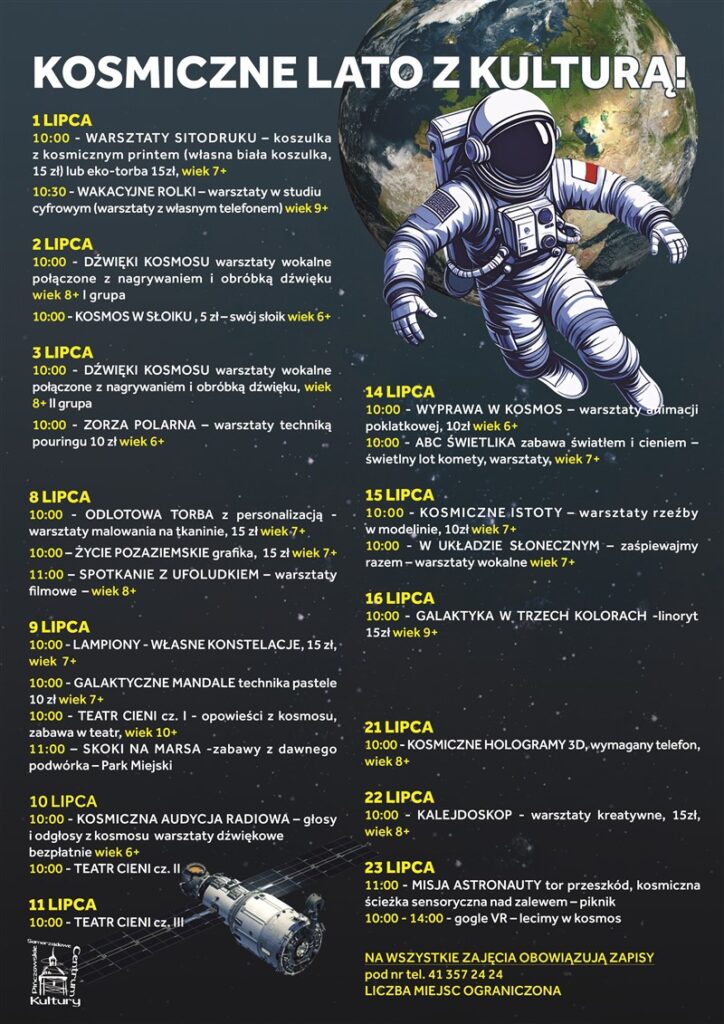 Kosmiczne lato z kulturą plakat