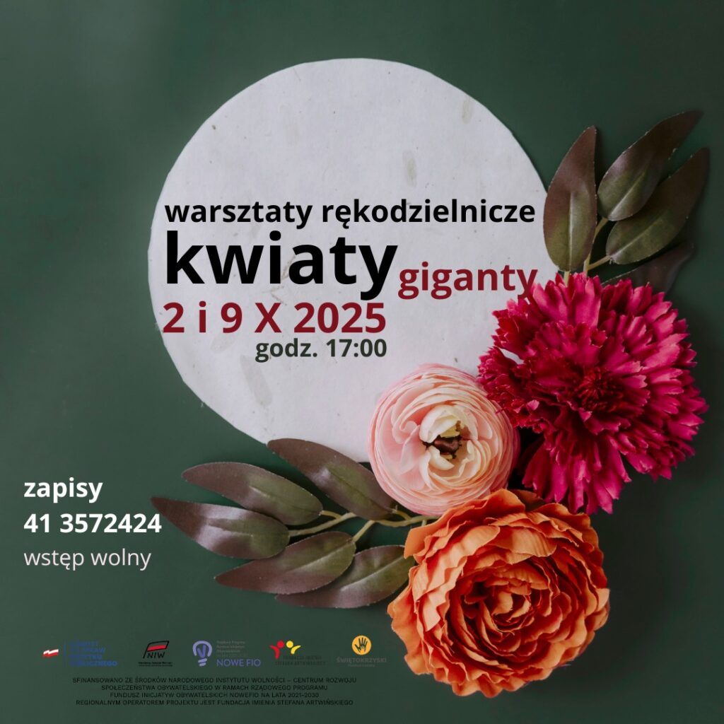 plakat warsztaty kwiaty giganty