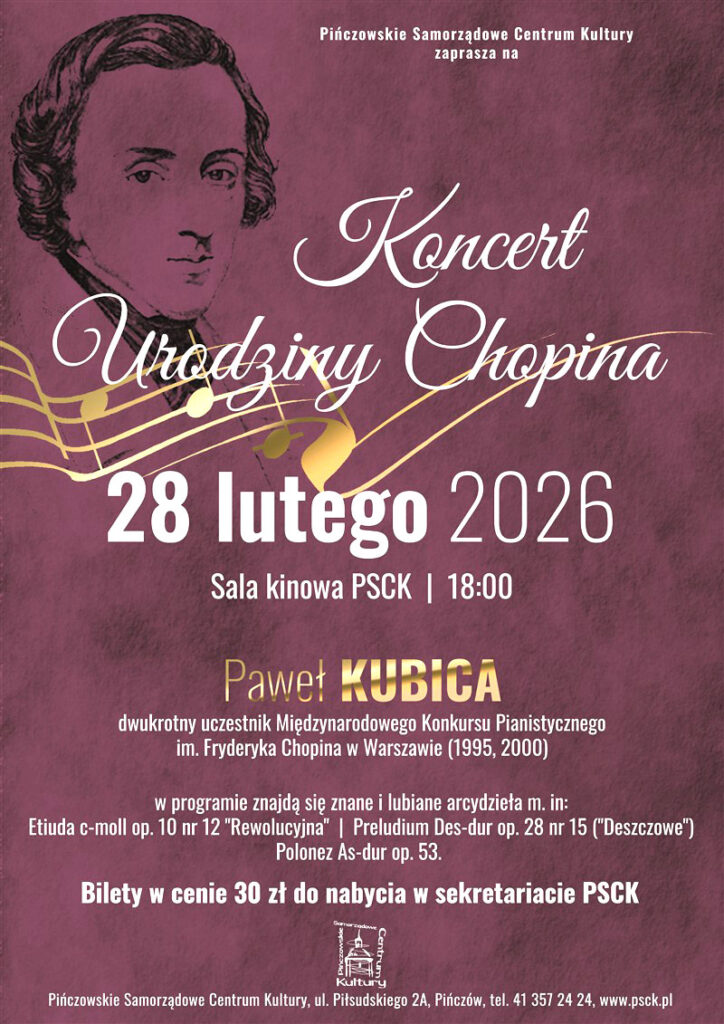 Koncert Urodziny Chopina plakat
